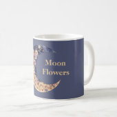 Mug Fleurs de lune jaunes violettes (Devant droit)