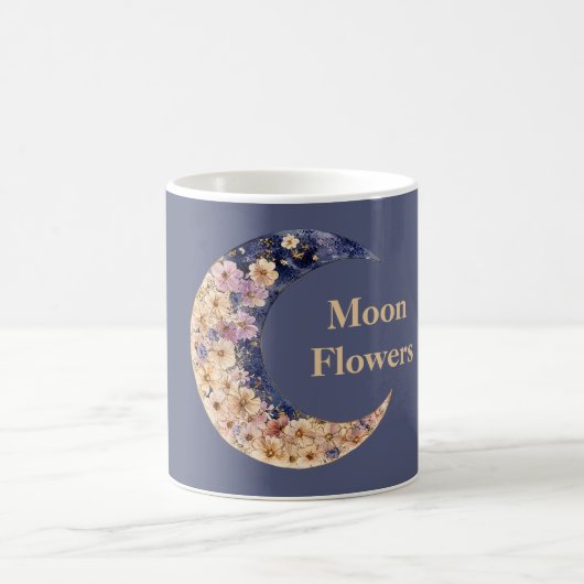 Mug Fleurs de lune jaunes violettes (Centre)