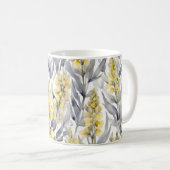 Mug Fleurs de Lupin Jaune Aquarelle Design Floral (Devant droit)