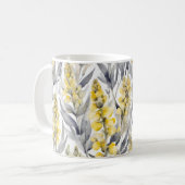 Mug Fleurs de Lupin Jaune Aquarelle Design Floral (Devant gauche)