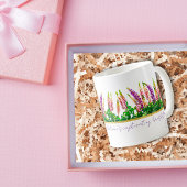 Mug Fleurs de lupine violette délicates Citations de M