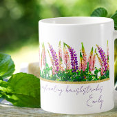 Mug Fleurs de lupine violette délicates Citations de M