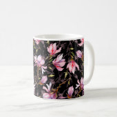Mug Fleurs de magnolia rose sur une brindille motif (Devant droit)