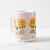 Mug Fleurs de marbre rose Faux (Devant gauche)