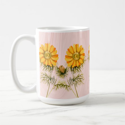 Mug Fleurs de marbre rose Faux (Gauche)