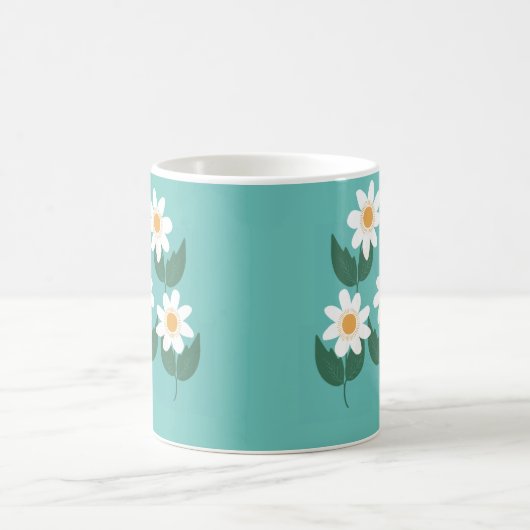 Mug Fleurs de marguerite blanche Boho (Centre)