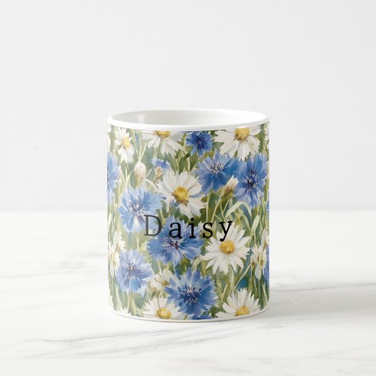 Mug Fleurs de marguerite bleue blanche (Centre)