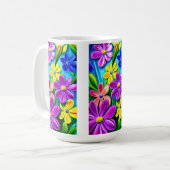 Mug Fleurs de marguerite colorées (Devant gauche)