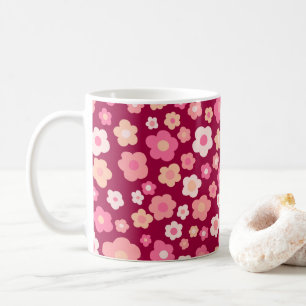 Mug Fleurs de marguerite Motif rose rouge