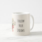 Mug Fleurs de marguerite nœud rouge blanc (Devant droit)