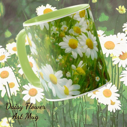 Mug Fleurs de marguerite printanière Coupe d'art du ja