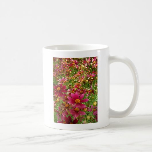 Mug Fleurs de marguerite rose et jaune brillantes (Droite)