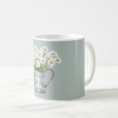 Mug Fleurs de marguerite verte (Devant droit)