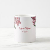 Mug Fleurs de mariage modernes feuilles vertes rose ro (Centre)
