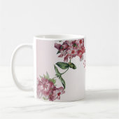 Mug Fleurs de mariage modernes feuilles vertes rose ro (Gauche)
