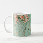 Mug Fleurs de mariage romantiques teintées de sarcelle (Gauche)