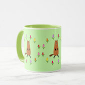 Mug Fleurs de marmotte et de tulipe mignonnes (Devant gauche)