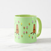 Mug Fleurs de marmotte et de tulipe mignonnes (Devant droit)
