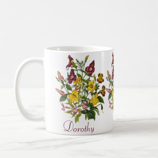 Mug Fleurs de mimule personnalisées (Gauche)