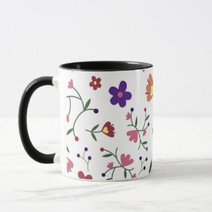 Mug fleurs de motif-