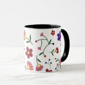 Mug fleurs de motif- (Devant droit)