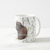 Mug Fleurs de mouton blanc marron (Devant droit)