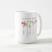 Mug Fleurs de naissance de jardin de grand-mère person (Devant droit)