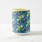 Mug Fleurs de nature numérique, bleu marguerite (Centre)
