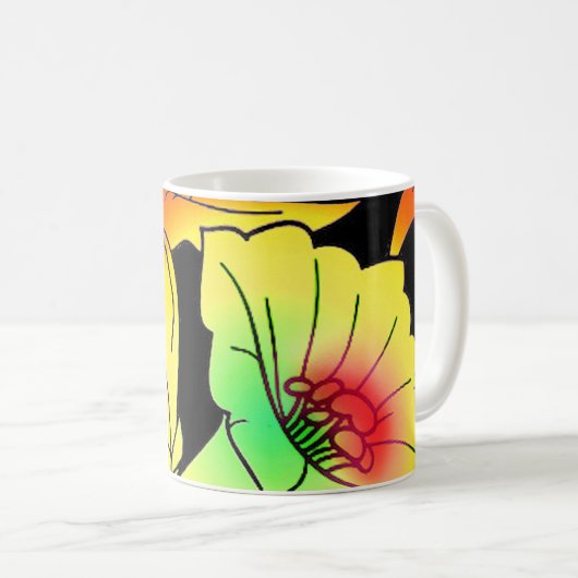 Mug Fleurs de néon (Devant droit)