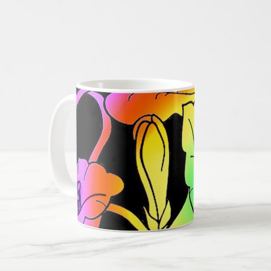 Mug Fleurs de néon (Devant gauche)