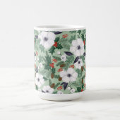 Mug Fleurs de Noël blanches et motif de baies rouges (Centre)