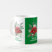 Mug Fleurs de Noël Bouquet Joyeux Noël Texte 2 (Devant gauche)