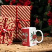 Mug Fleurs de Noël Bouquet Rouge et blanc