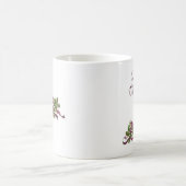 Mug Fleurs de Noël Joyeuses classiques Bougies Nom des (Centre)
