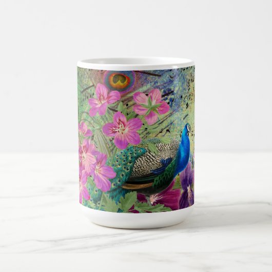 Mug Fleurs de paon et musique (Centre)