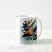 Mug Fleurs de papier coupé coloré (Devant droit)