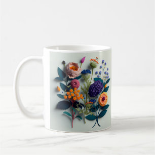 Mug Fleurs de papier coupé coloré