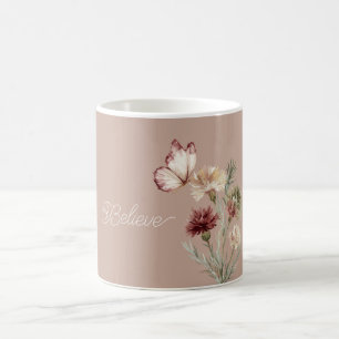 Mug Fleurs de papillon blanc Bourgogne