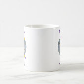 Mug Fleurs de papillons en cœur de poche en denim (Centre)