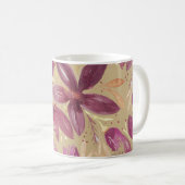 Mug Fleurs de passion, Aquarelle Bourgogne et or (Devant droit)