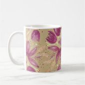 Mug Fleurs de passion, Aquarelle Bourgogne et or (Gauche)