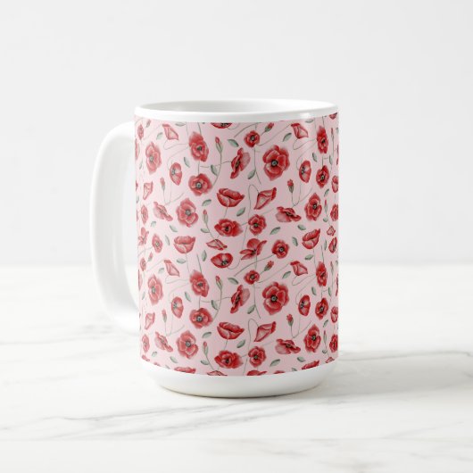 Mug Fleurs de pavot (Devant gauche)