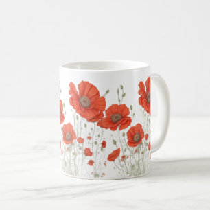 Mug Fleurs de pavot orange
