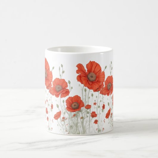 Mug Fleurs de pavot orange (Centre)