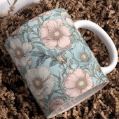 Mug Fleurs de pavot rose et bleu chic Shabby