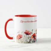 Mug Fleurs de pavot rouge Aquarelle Imprimer (Gauche)