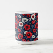 Mug Fleurs de pavot rouges et blanches vibrantes (Centre)