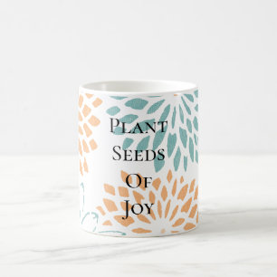 Mug Fleurs de Pêche Aqua Floral Joie Poème