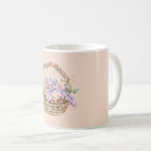 Mug Fleurs de Pêche Violettes dans un Panier (Devant droit)