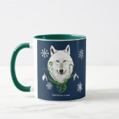 Mug Fleurs de perce-neige du loup arctique blanc (Gauche)